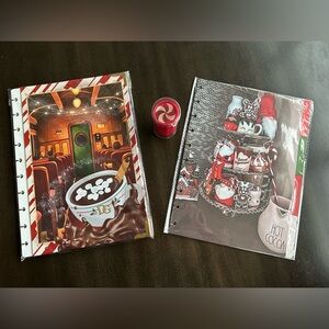 Daily grind planner Polar express themed cover, Christmas dividers with discs